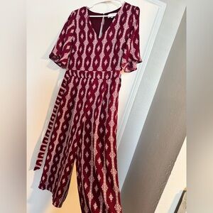 Work once 
Maroon and white romper